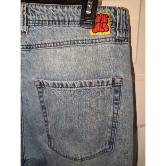 Empyre Pants Mens 30x24 Blue Patchwork Relax Straight Skate Y2K Jeans Bottoms - Picture 12 of 15